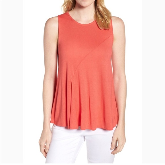 J. Crew Tops - J. Crew coral pleated swing tank top